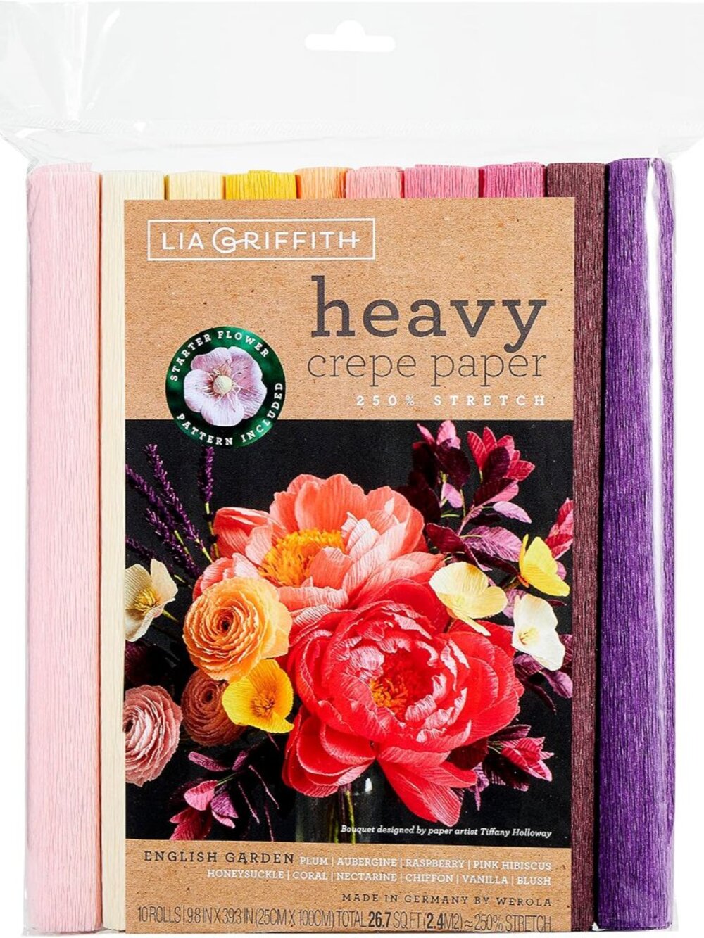 Lia Griffith LG11032 Heavy Crepe Paper, English Garden
